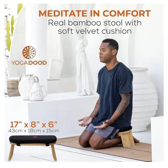 Black and Natural Meditation Bench - Picture 2 of 6